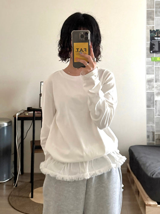 裾フリルロングスリーブTシャツ DPB70153