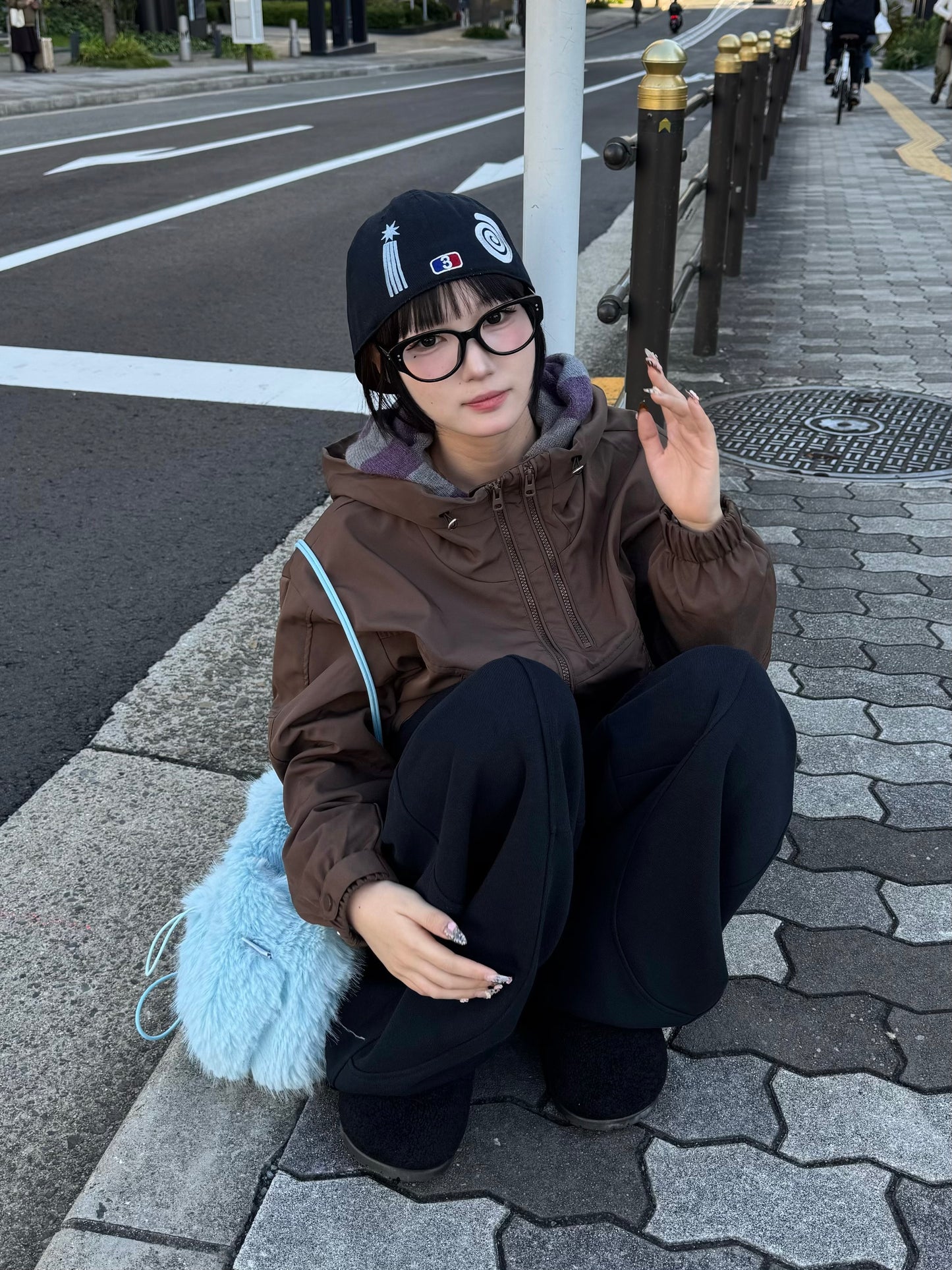 ブラウンナイロンパーカー DPB85371