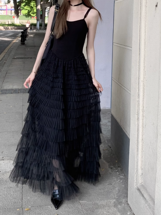 ブラックティアードキャミワンピース DPB71367