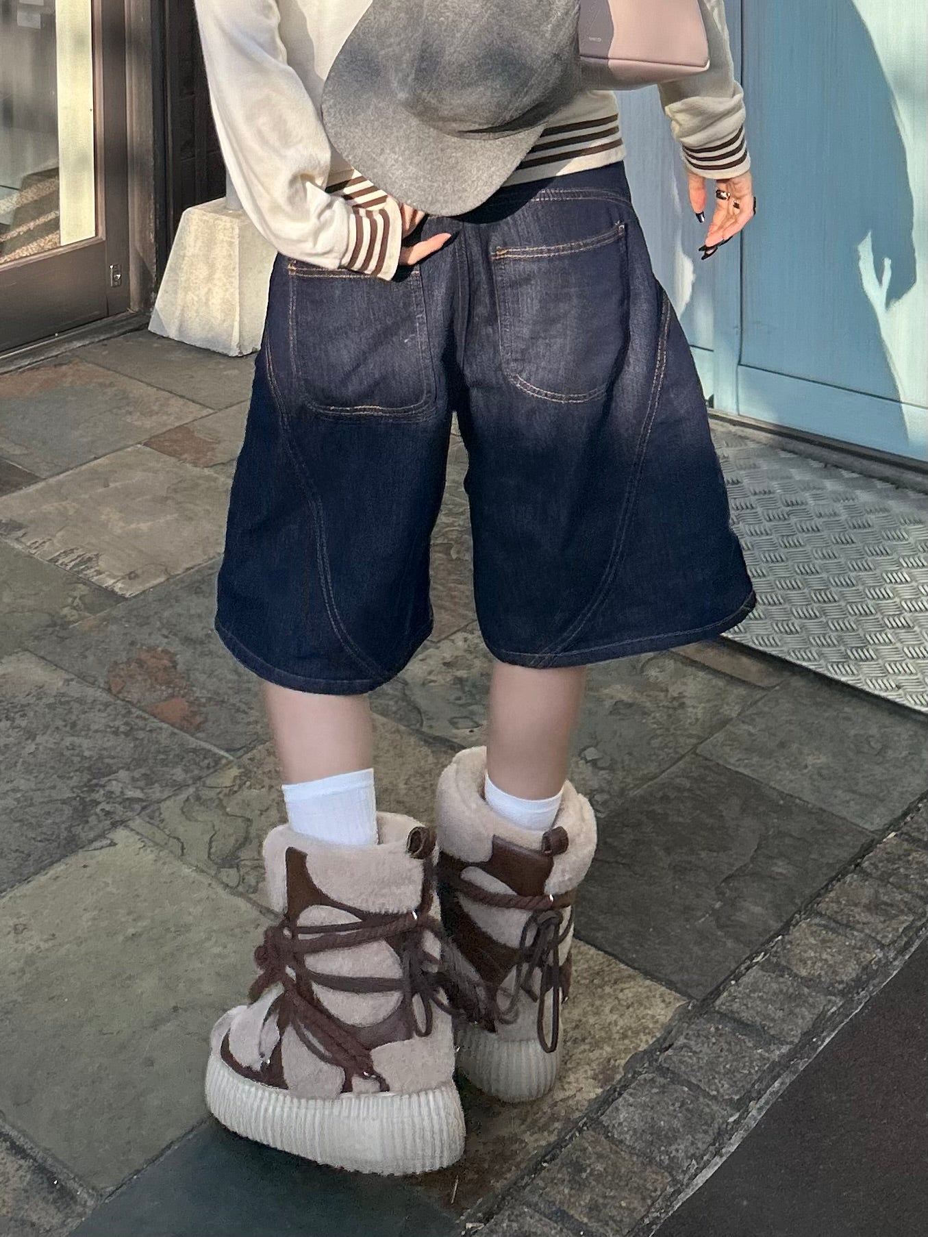 ロゴプリントデニムハーフパンツ DPB98050