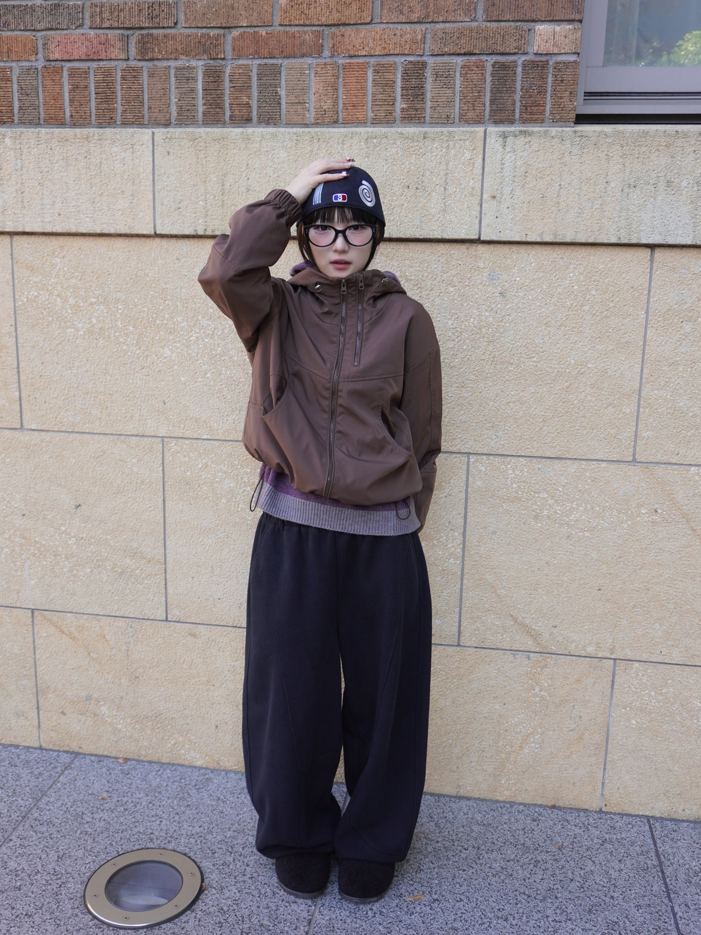 ブラウンナイロンパーカー DPB85371