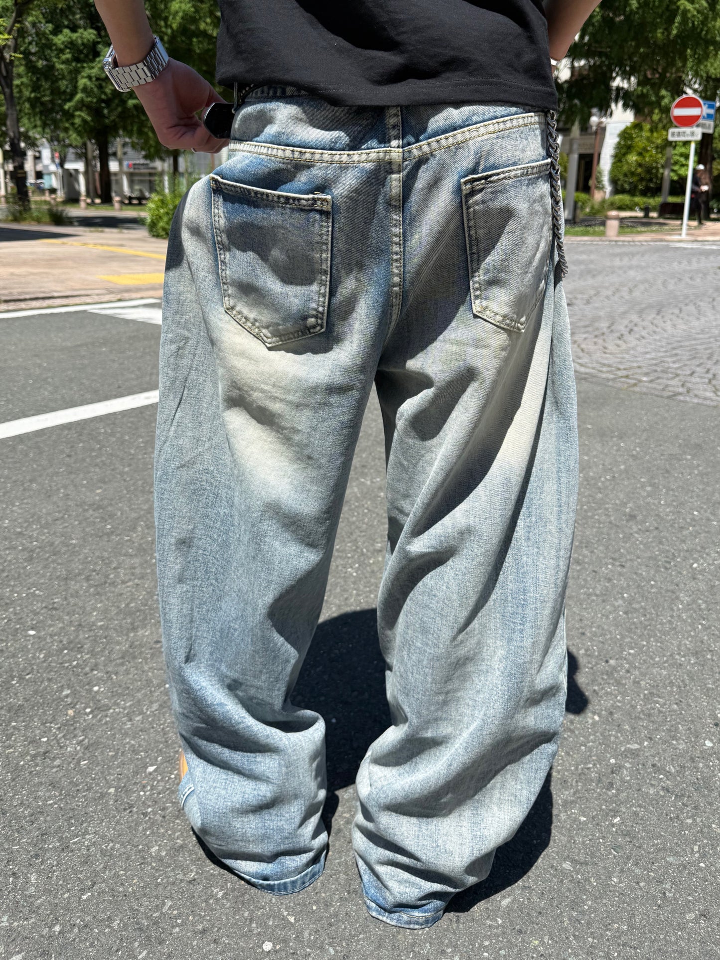 ウォッシュ加工デニムパンツ DPB90207