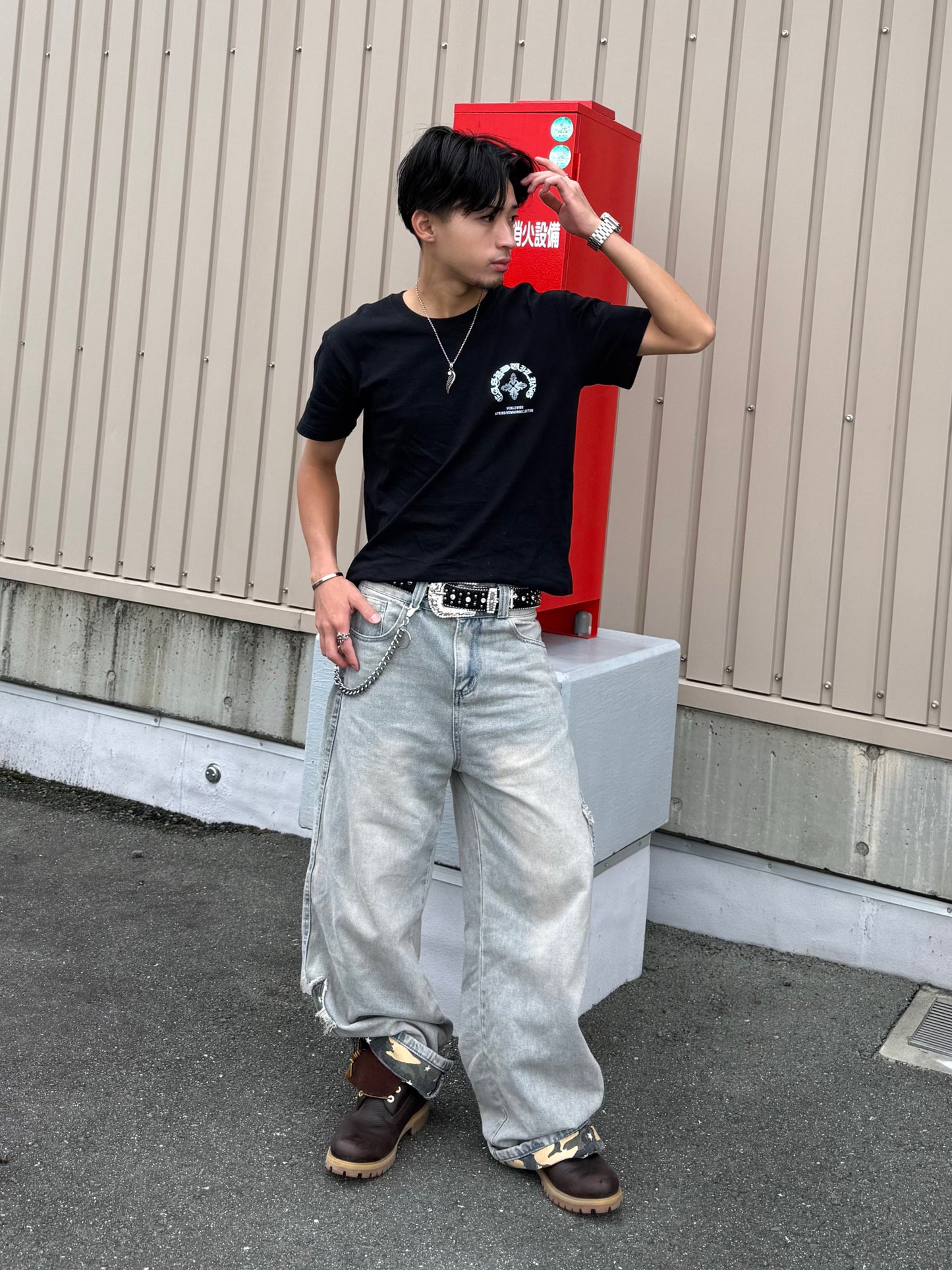 バックポイントカモフラデニムパンツ DPB90212