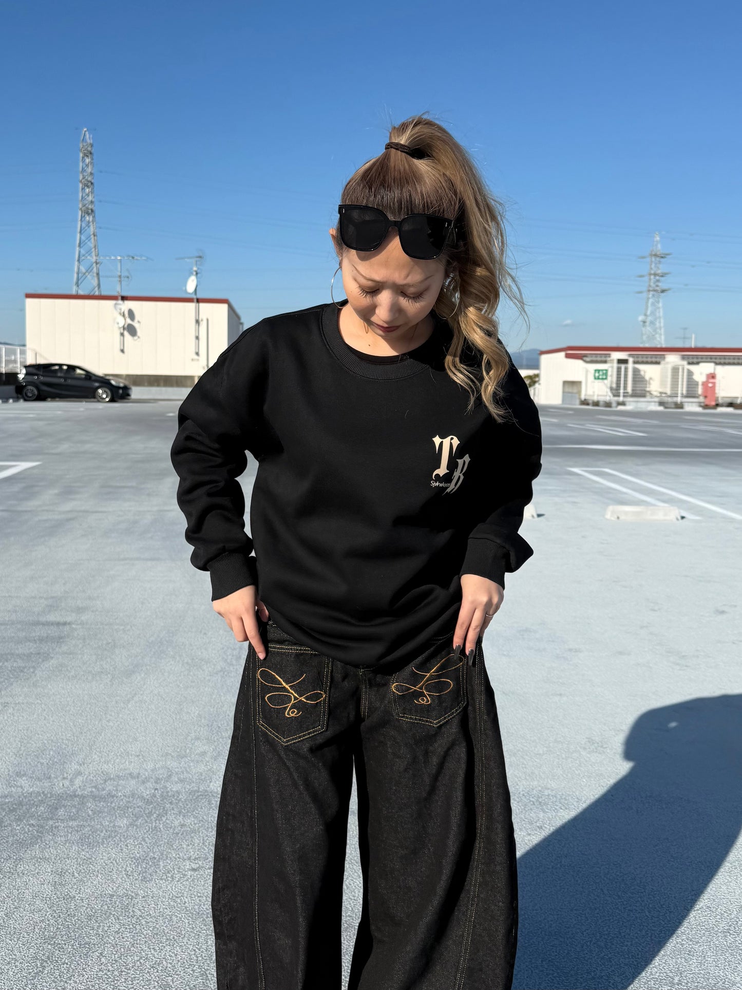 ポイントロゴワイドデニムパンツ DPB73601