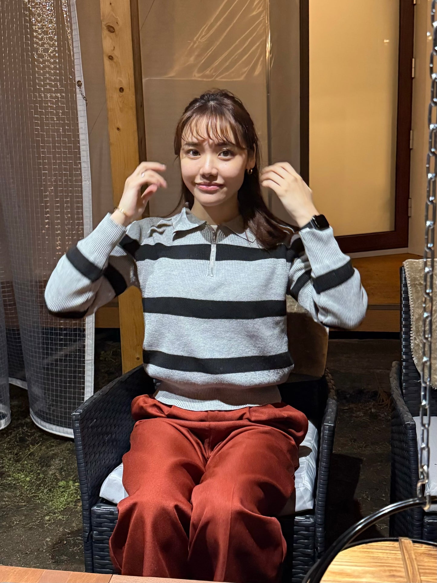 ハーフジップボーダーニット DPB47484