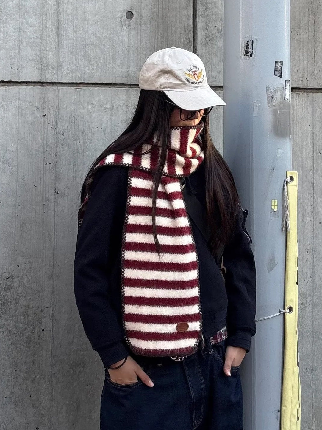 ステッチボーダーニットマフラー DPB92075