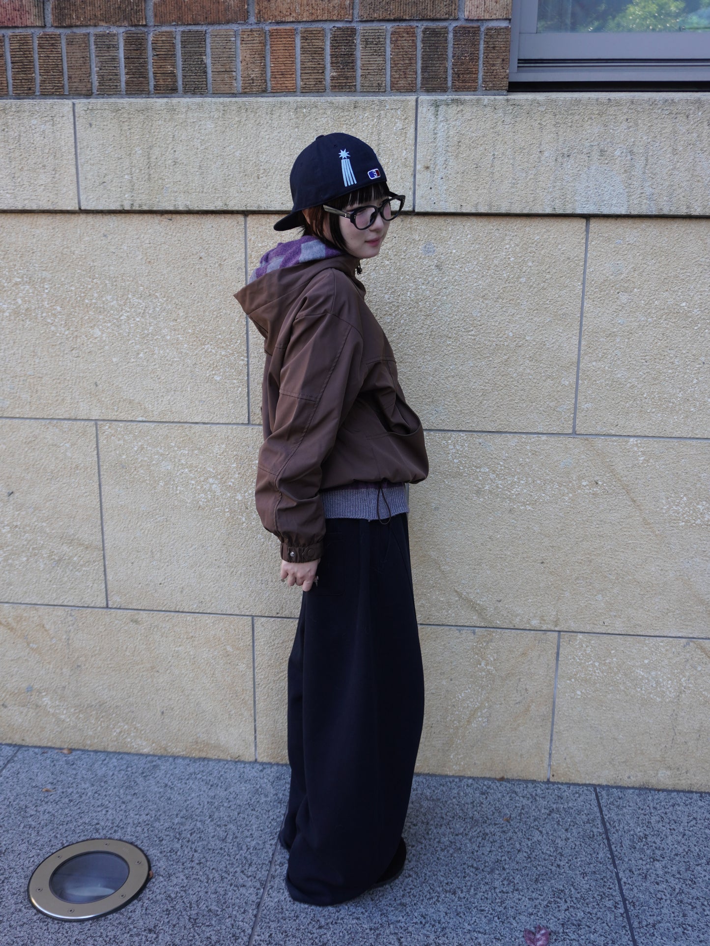 ブラウンナイロンパーカー DPB85371