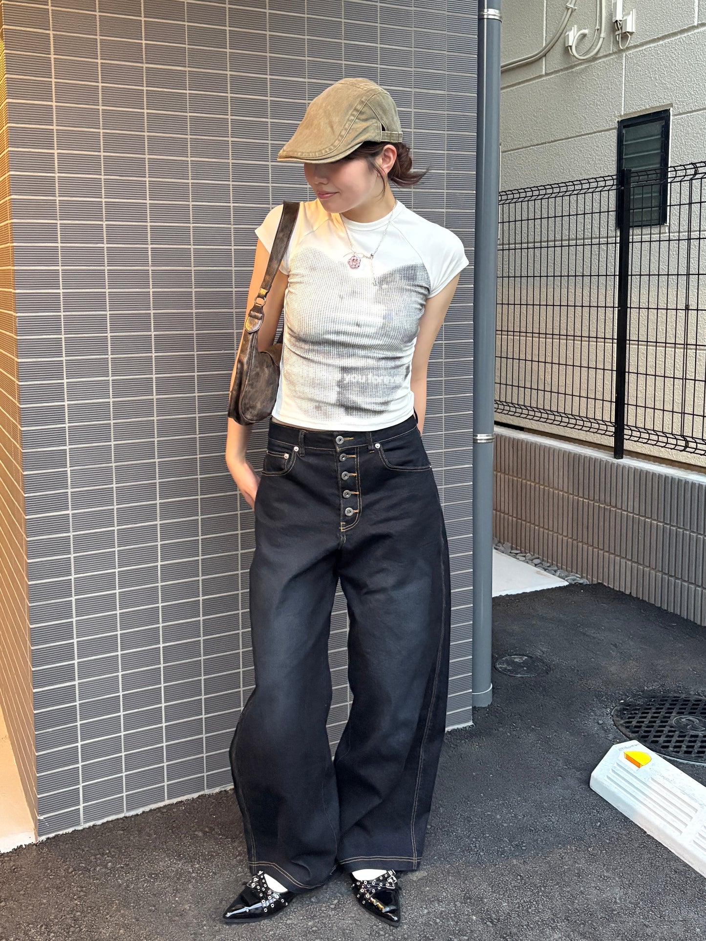 ベアプリントクロップドトップス DPC08055