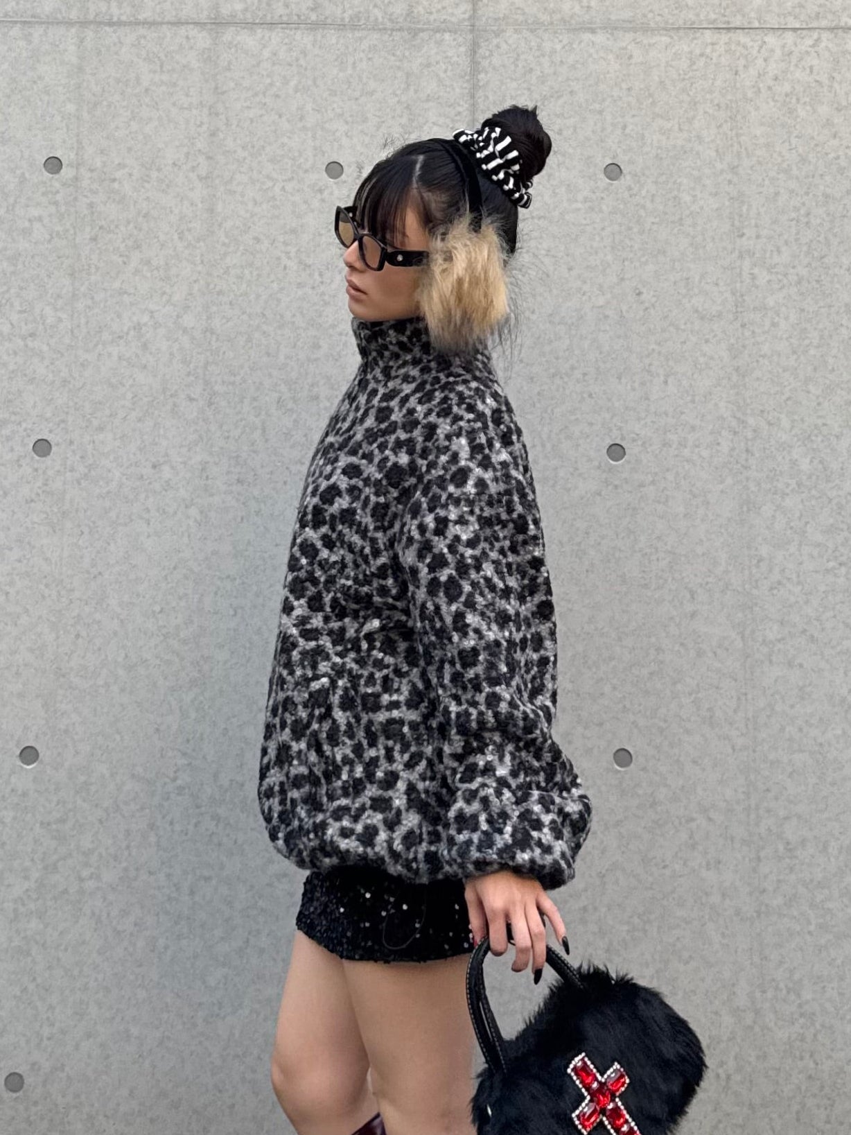 レオパードボアジップジャケット DPB86166