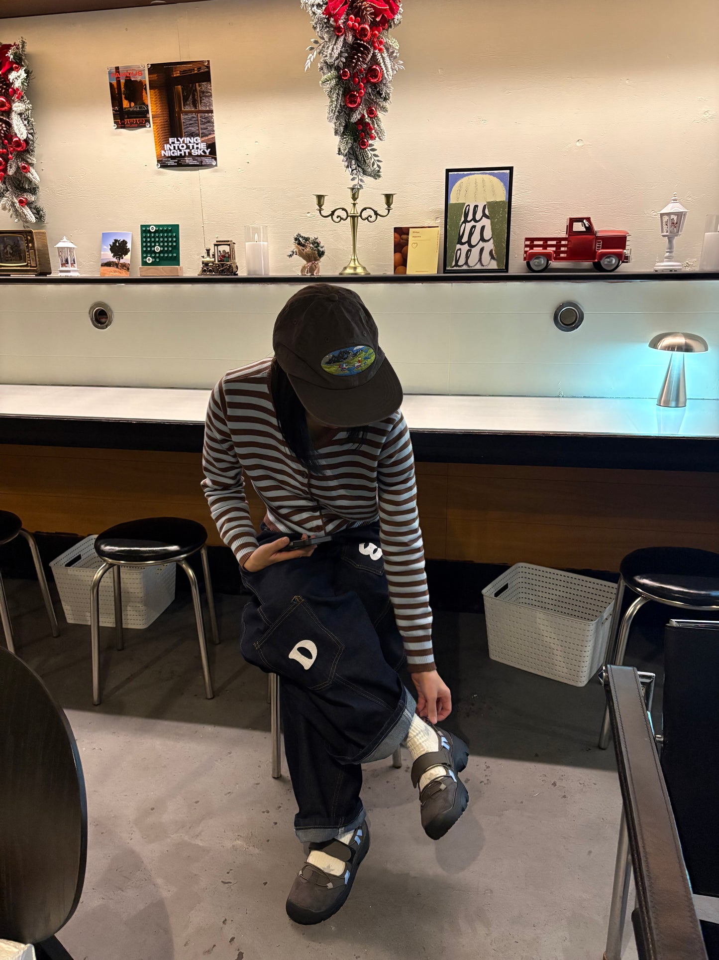 レタープリントシミターデニムパンツ DPB99002