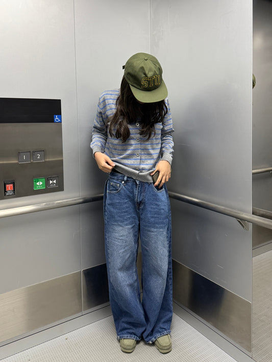 グレーボーダーカーディガン DPC01013