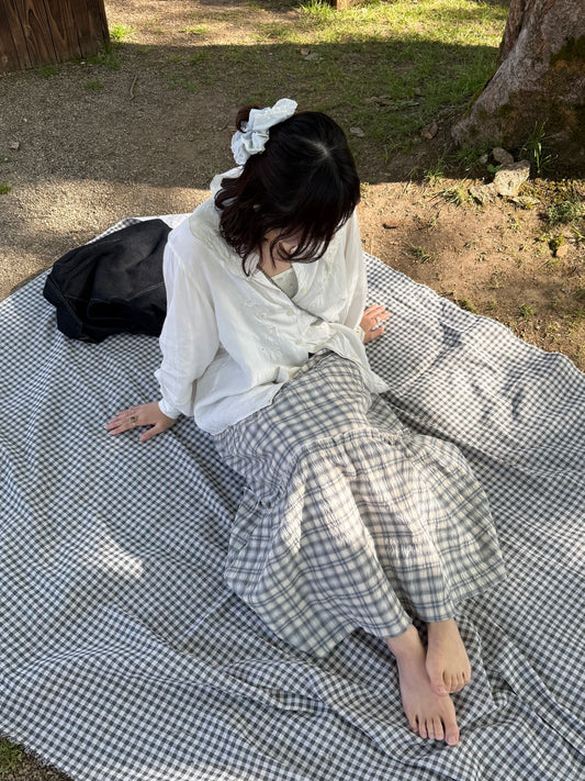 シフォンチェックフリルスカート DPC03051