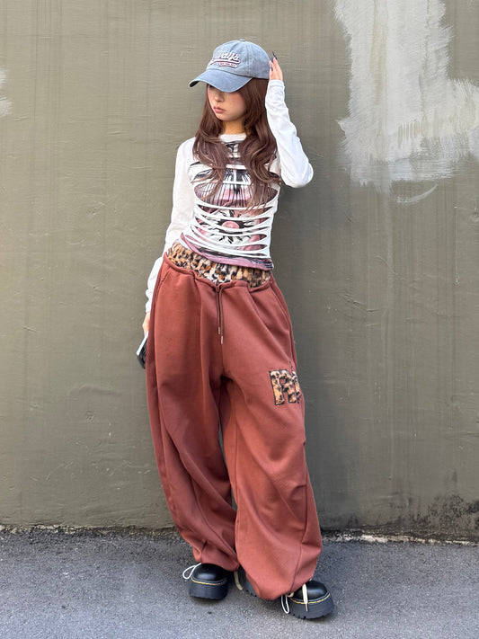 ポイントレオパードスウェットパンツ DPB86185