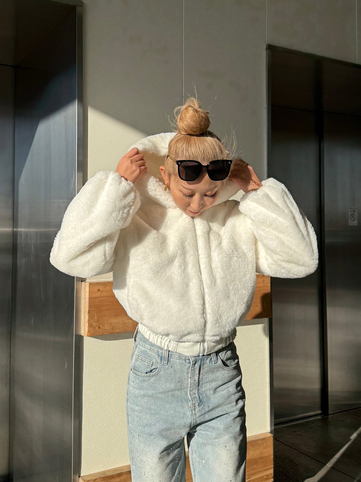 フード付きファージャケット DPB73491