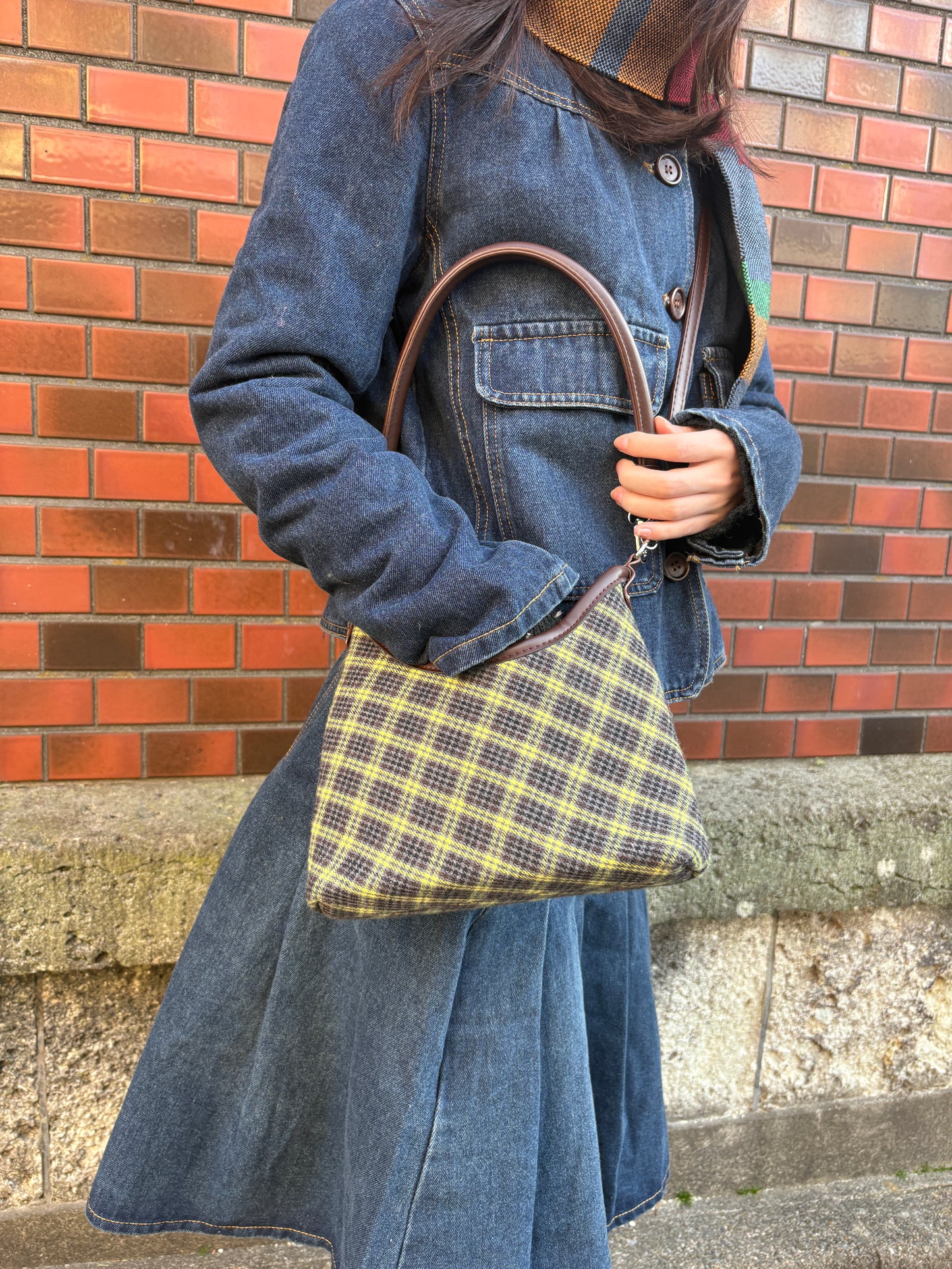 カジュアルチェックハンドバッグ DPA43778