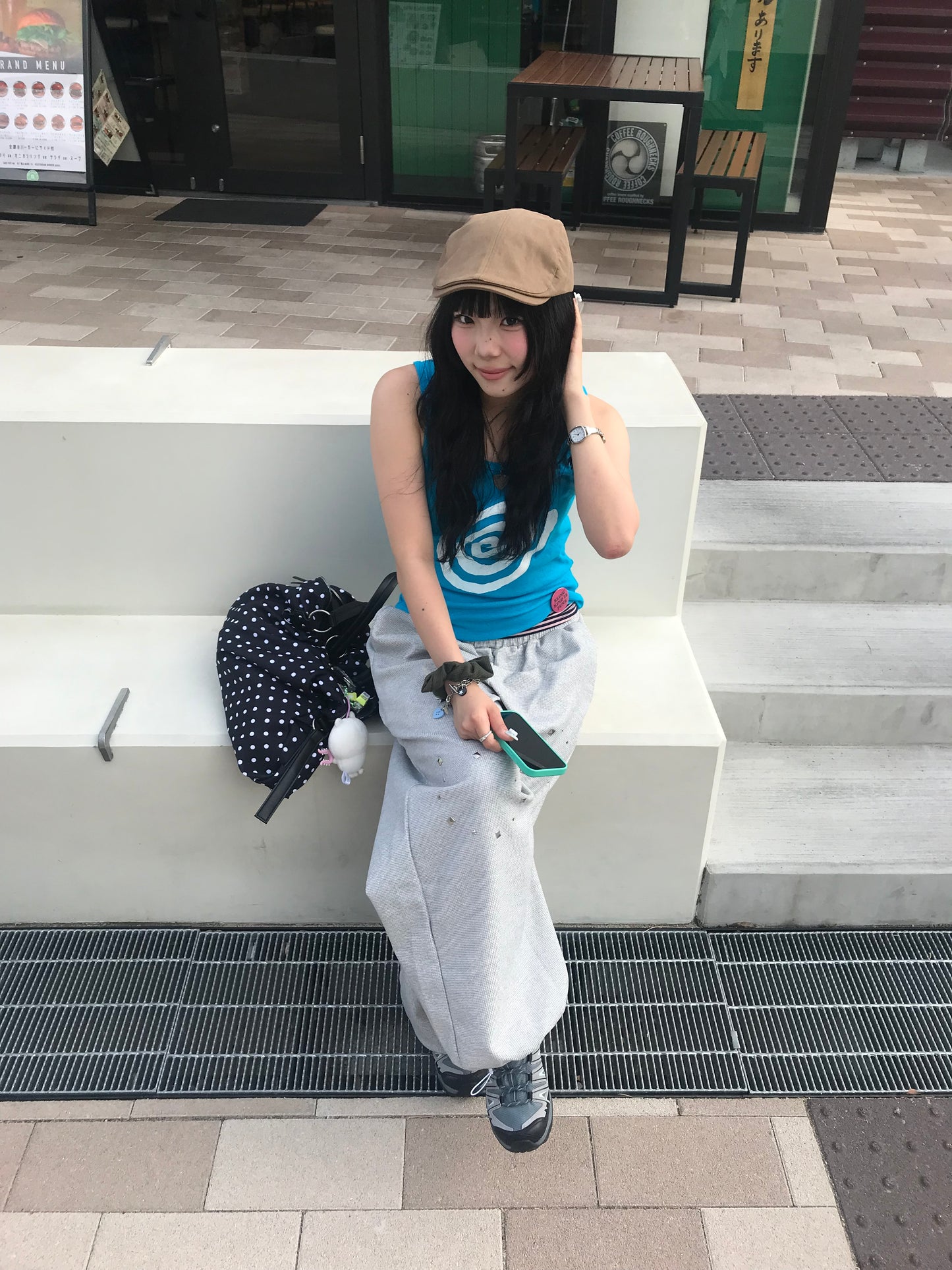 スタッズデザインロゴオーバースウェットパンツ DPB89285