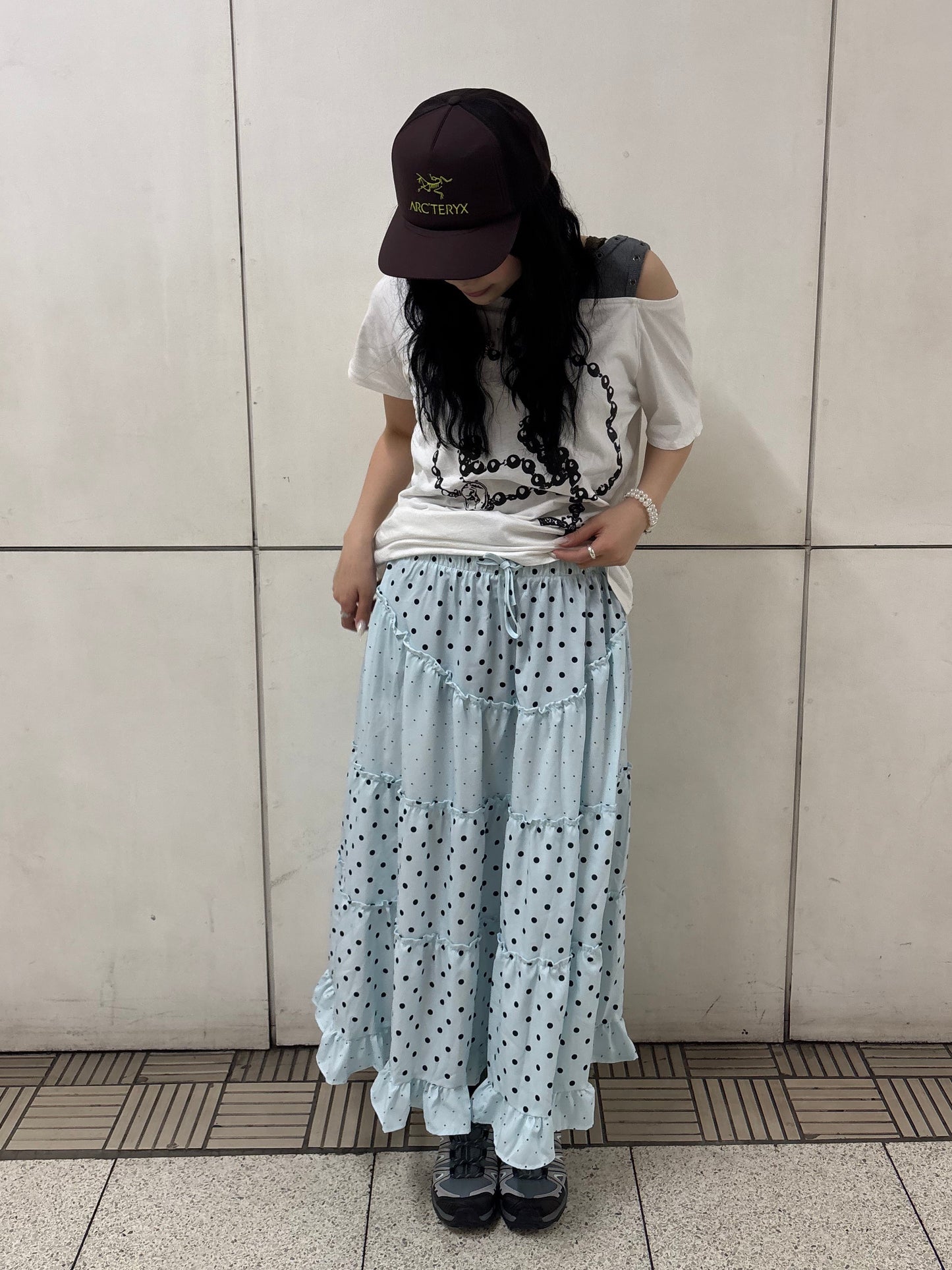 ドットフリルロングスカート DPB89246