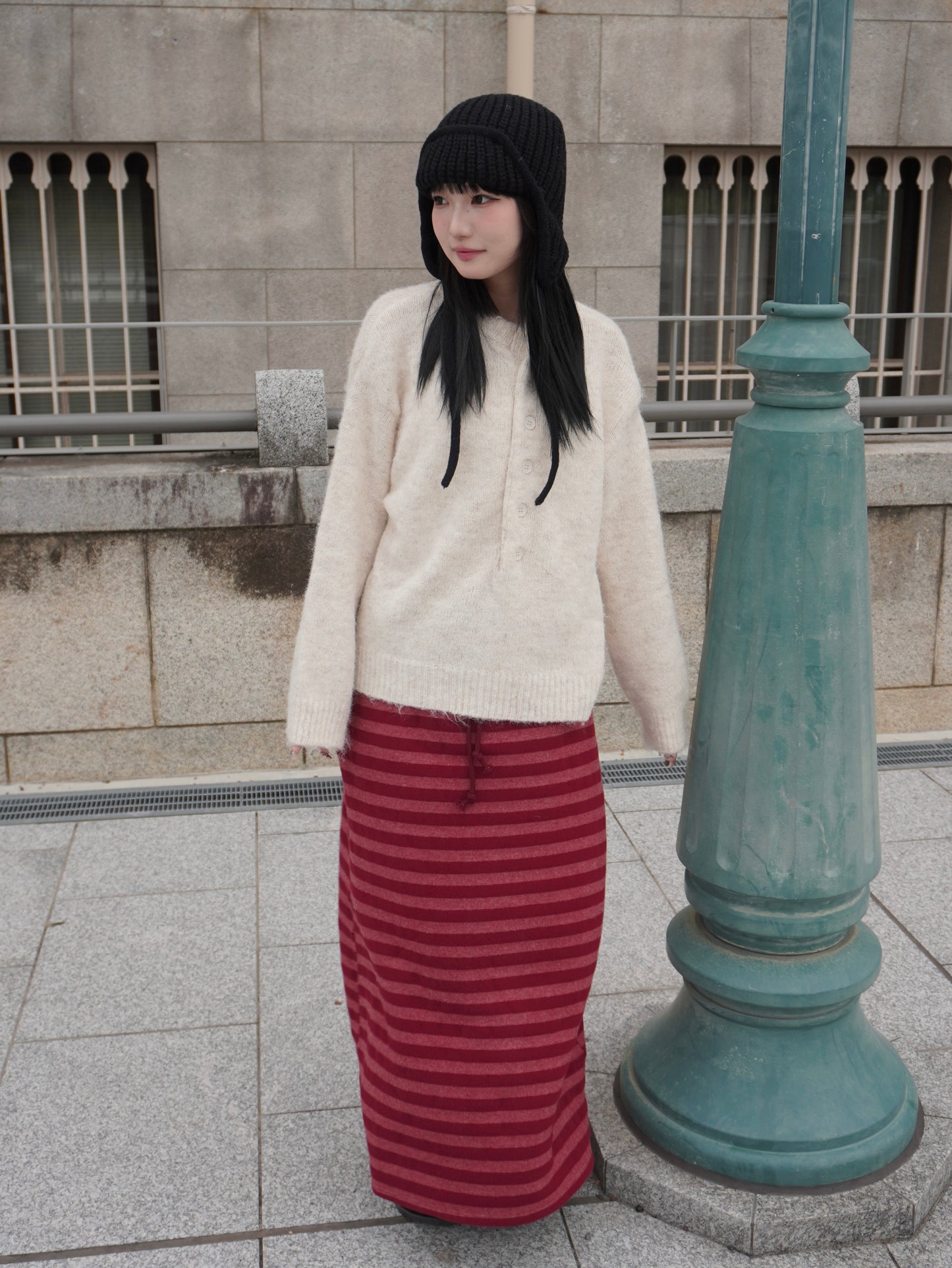 ボーダーニットロングスカート DPB85380