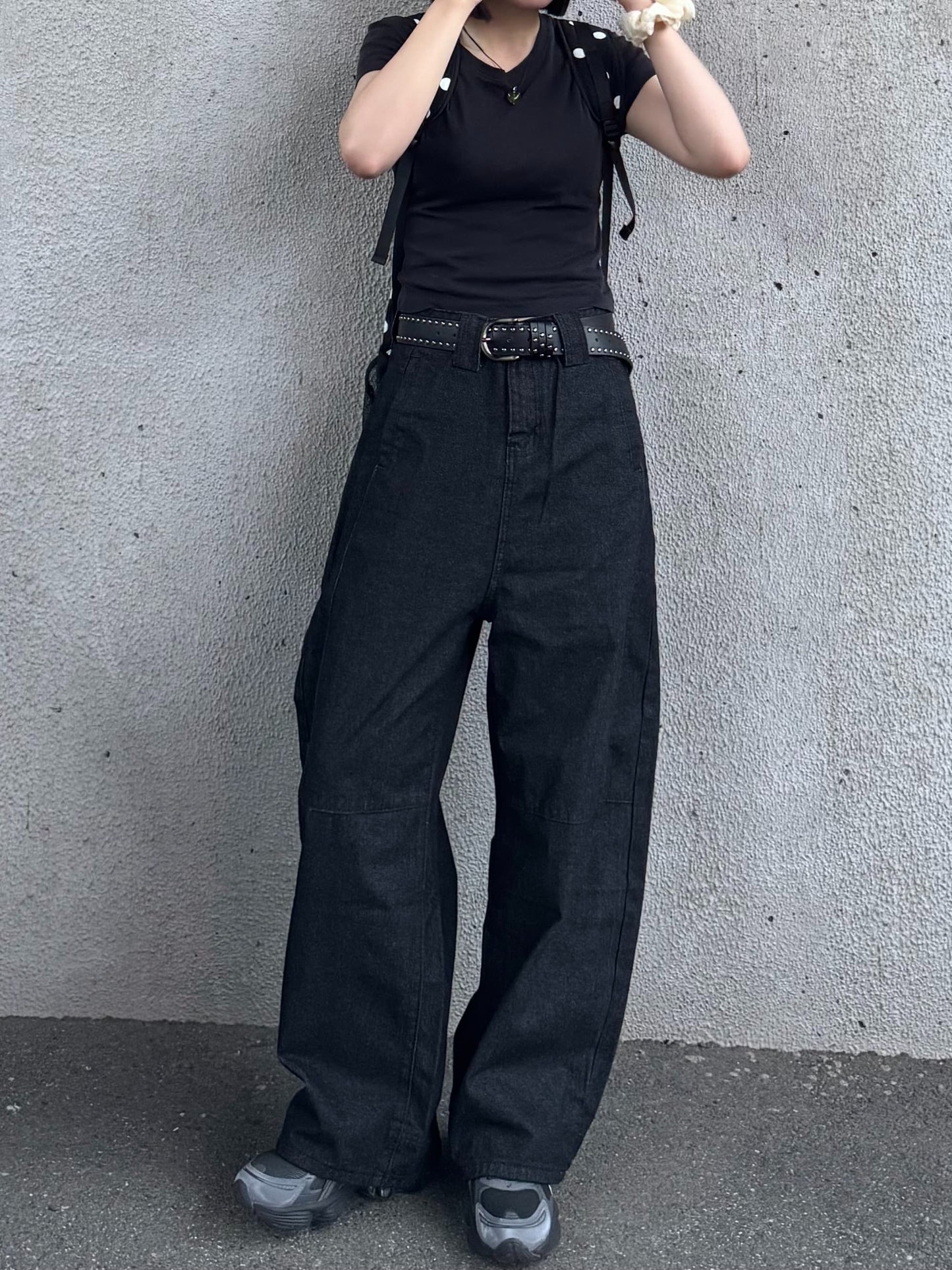 ブラックバギーデニムパンツ DPB93125