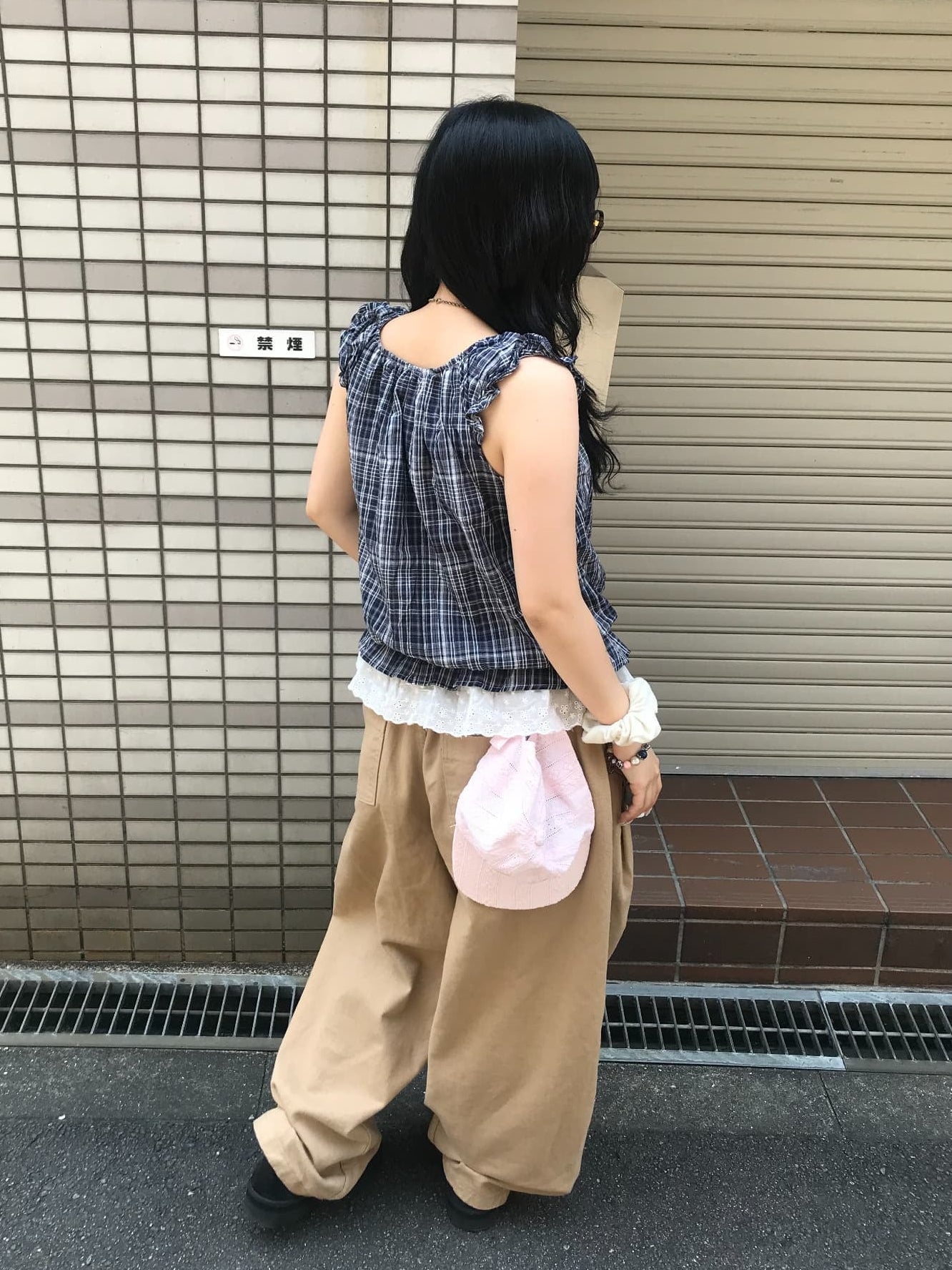 チェックフリルブラウス DPB89290