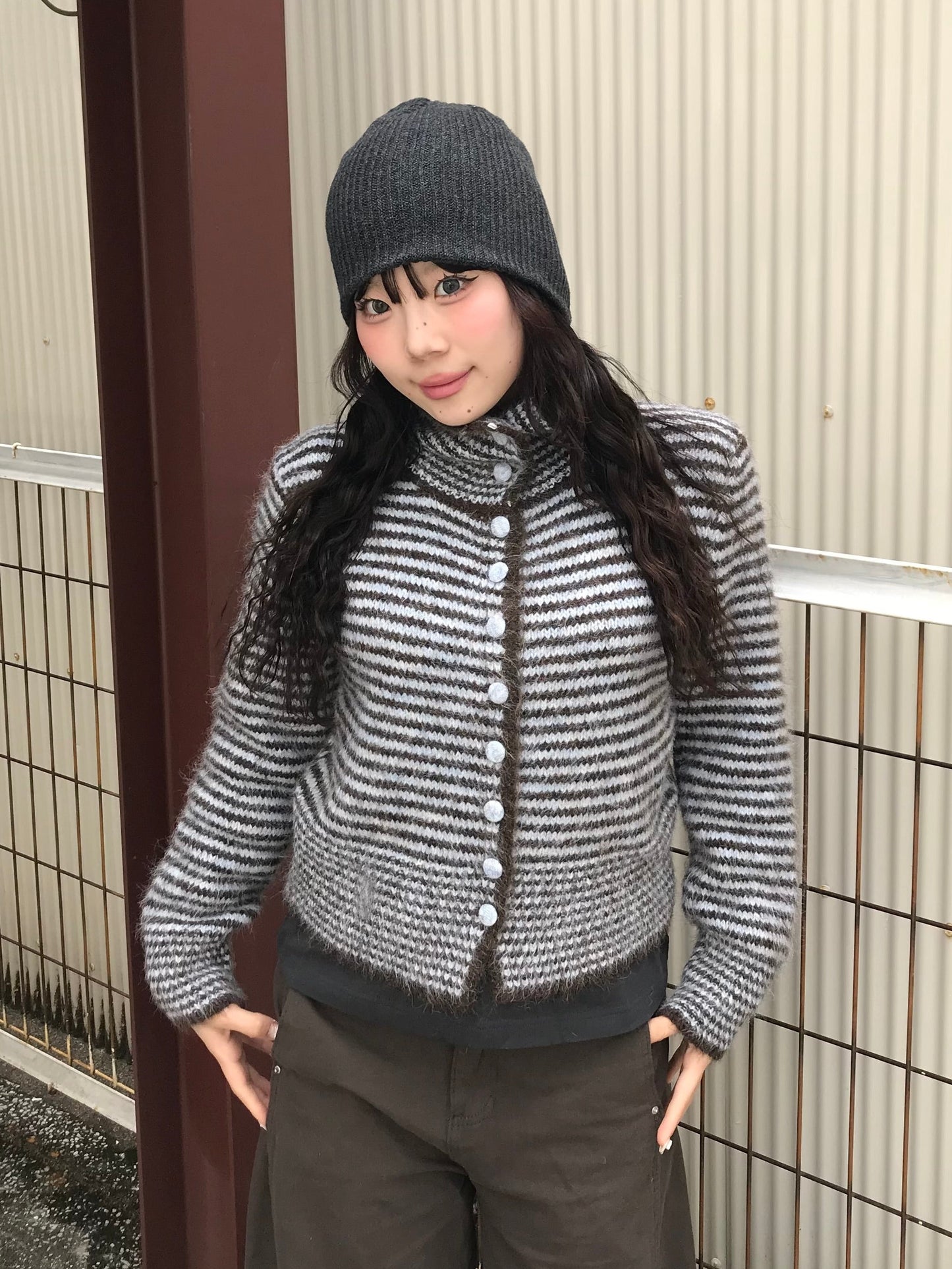 ニットボーダーポロトップス DPB89188