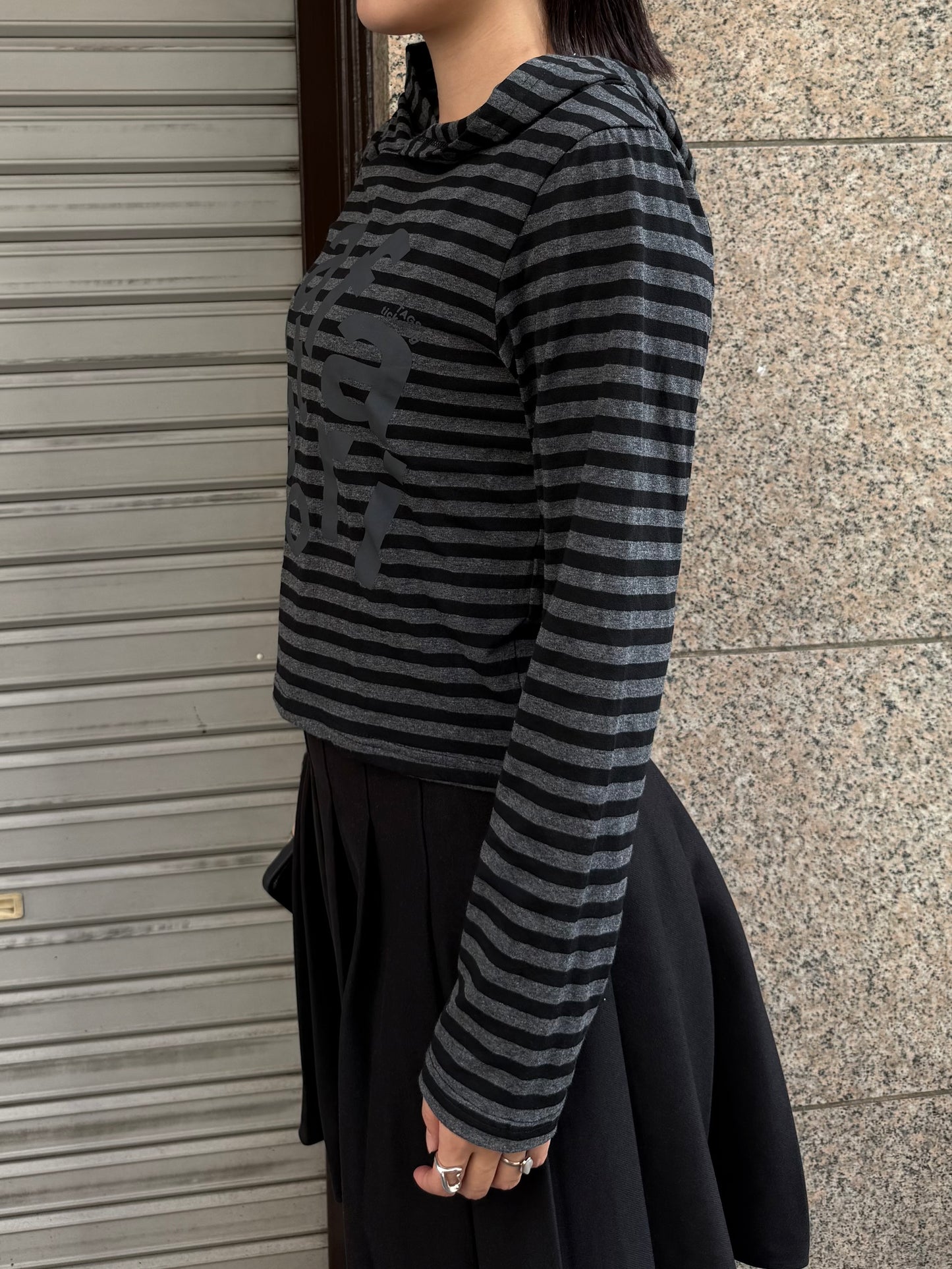 ストライプロゴフーディーカットソー DPB93003