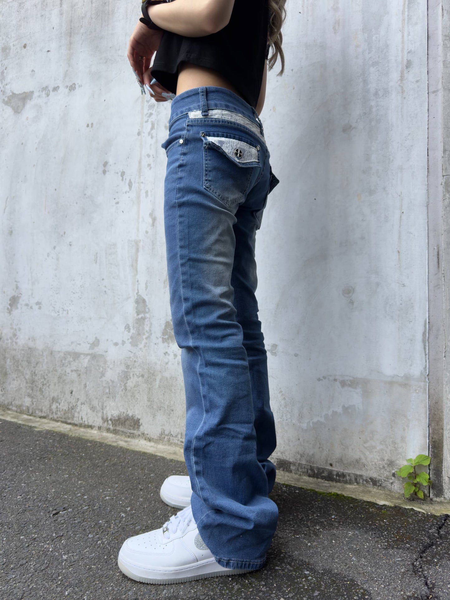 ローライズレースデニムパンツ DPB42396