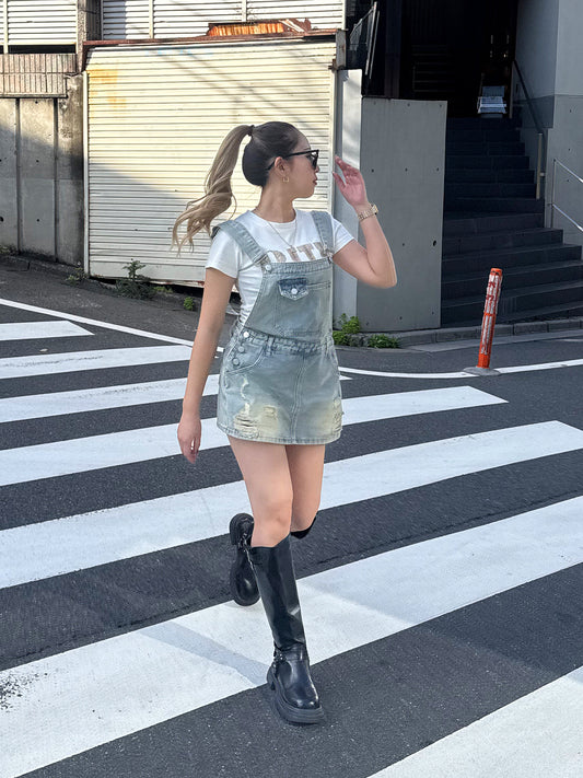 【即納】ミニデニムサロペットスカート DPB73549S