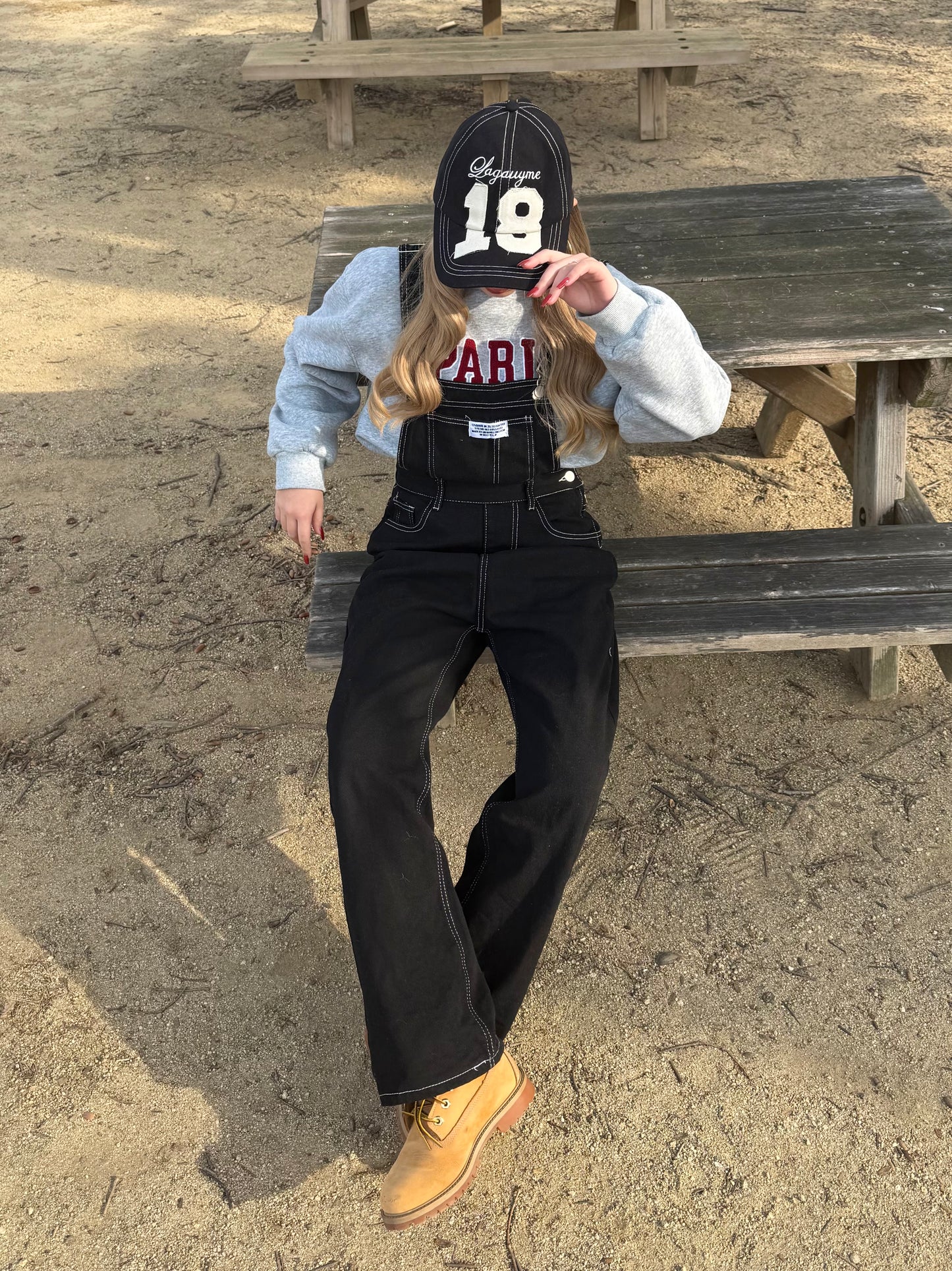 ブラックデニムサロペット DPB73568