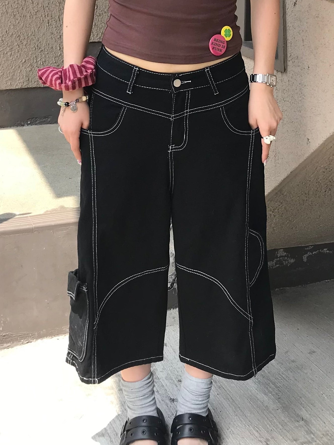 ブラックステッチハーフパンツ DPB89294