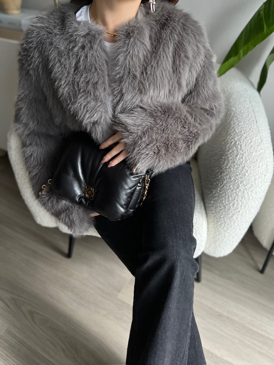 フェイクファーショートジャケット DPB56346