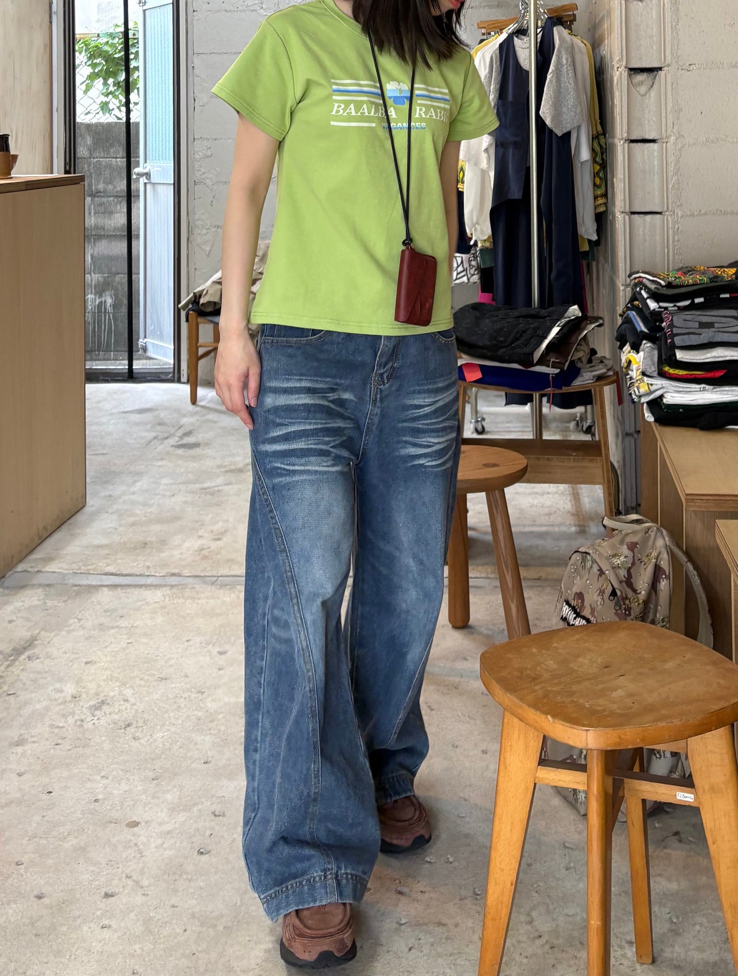 グリーンミニマルTシャツ DPB99096