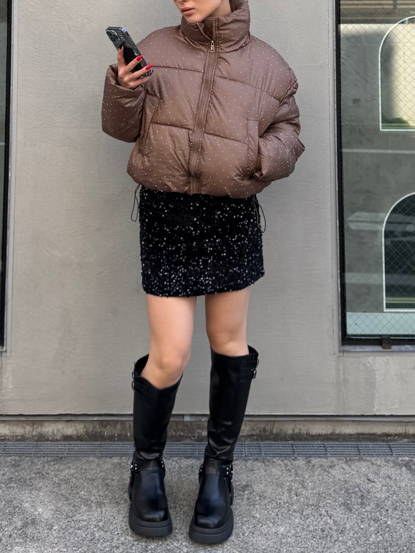 ラメショートダウンジャケット DPB86154