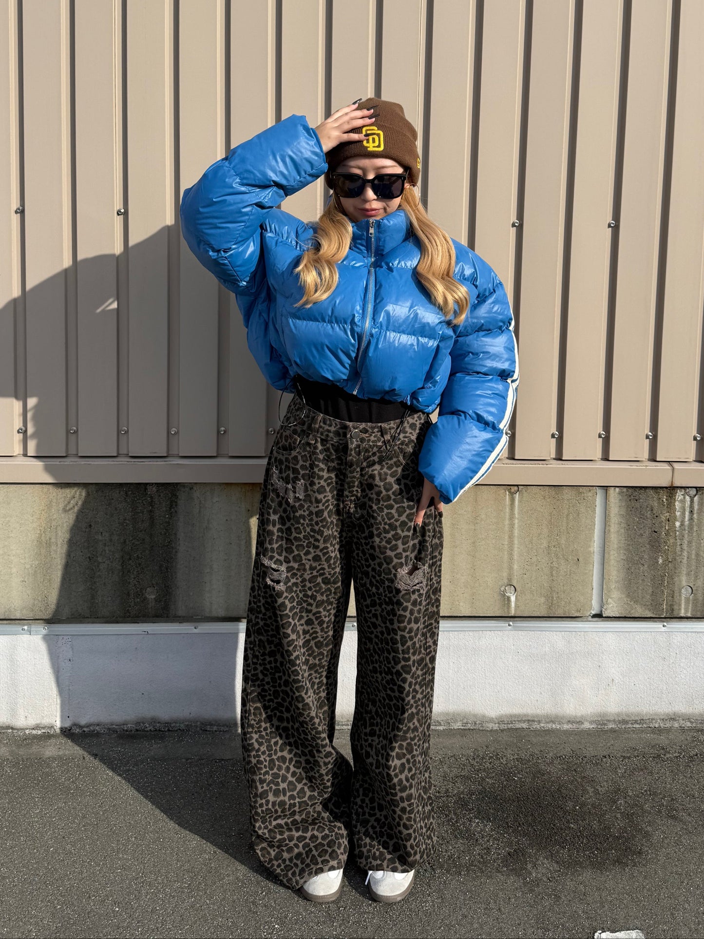 ダメージレオパードワイドパンツ DPB73538