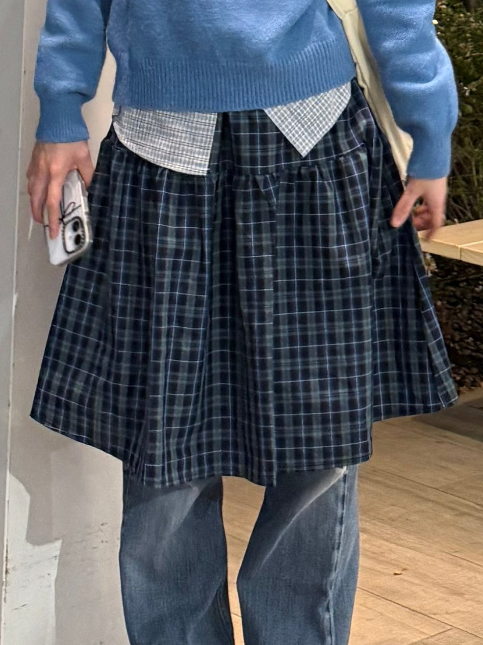Aラインチェックスカート DPA43682