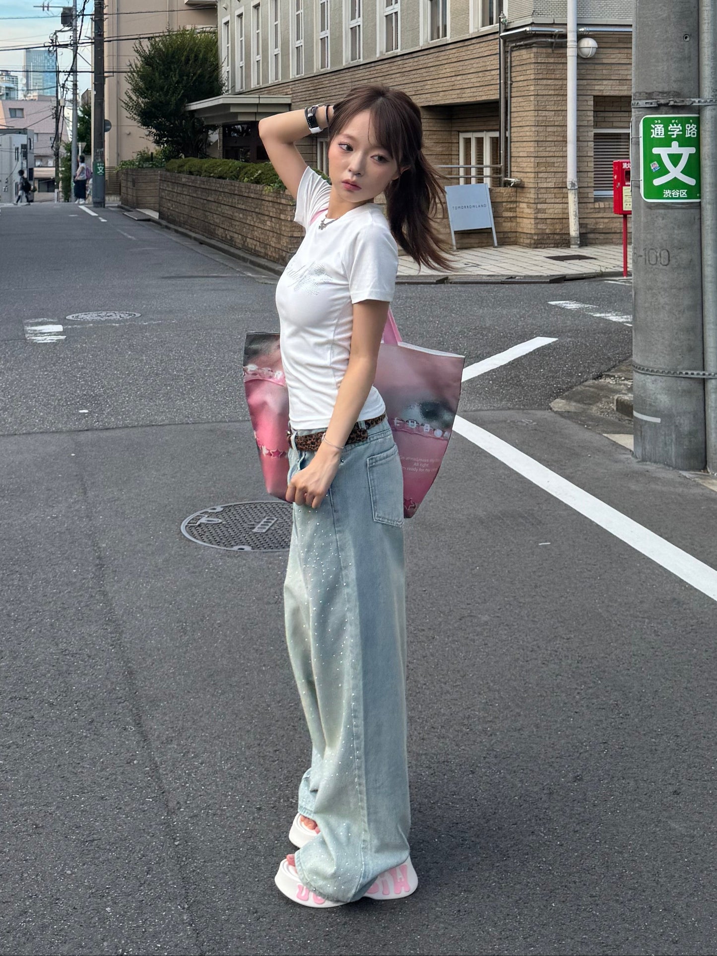 ラメストレートデニムパンツ DPB86071