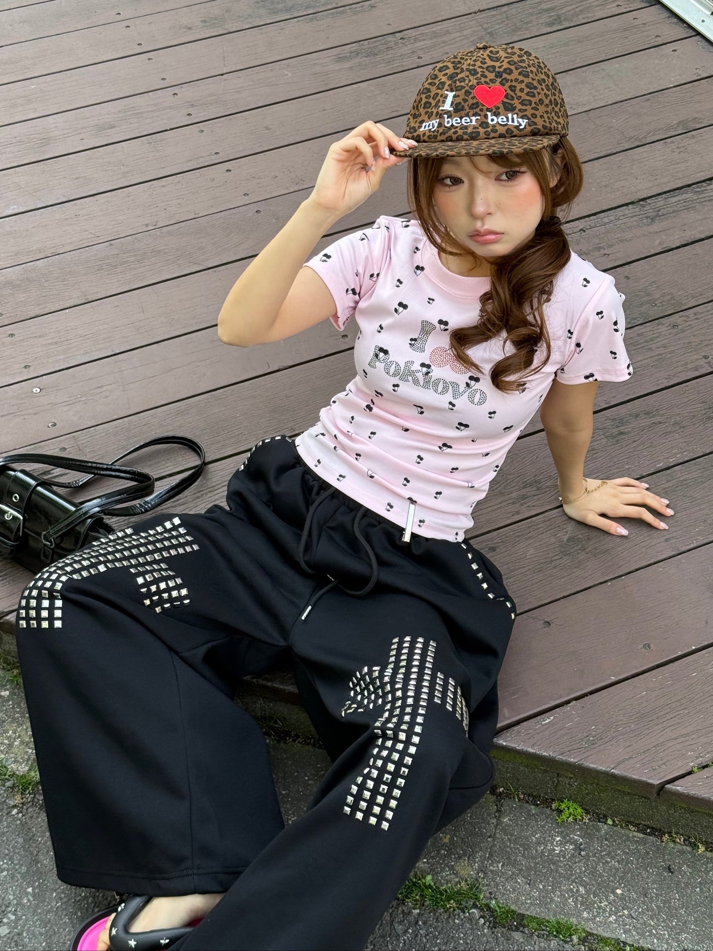 クロススタッズスウェットパンツ DPB86244