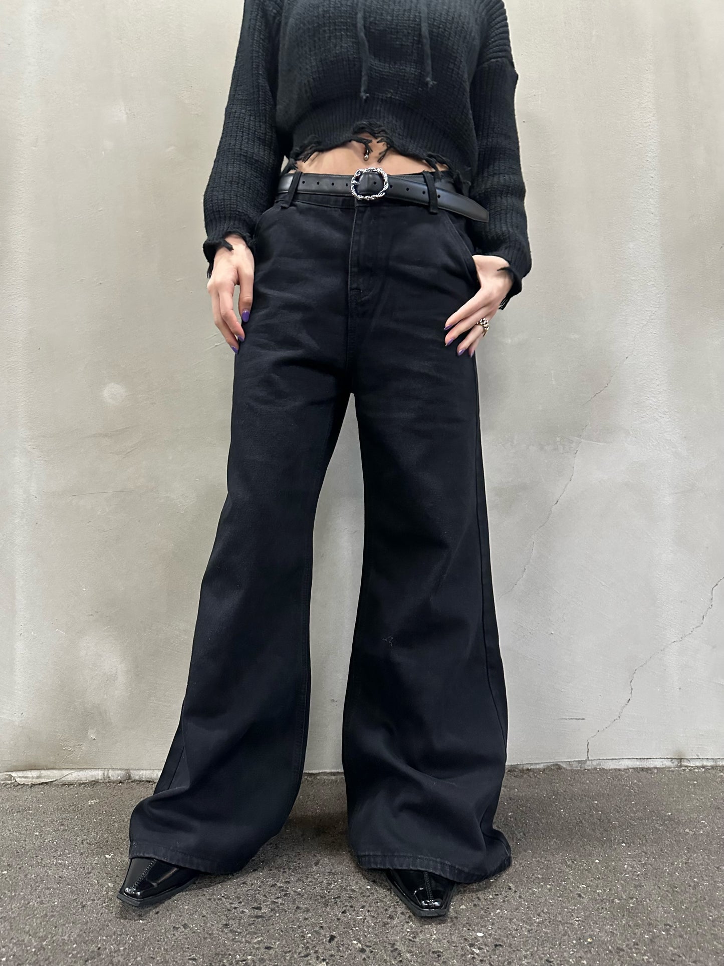 ブラックバギーパンツ DPB26630