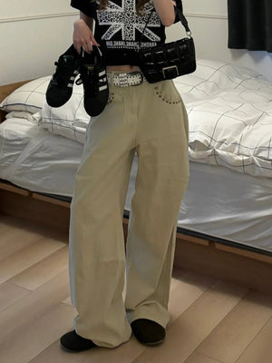 ウエストデザインスタッズパンツ DPB88323
