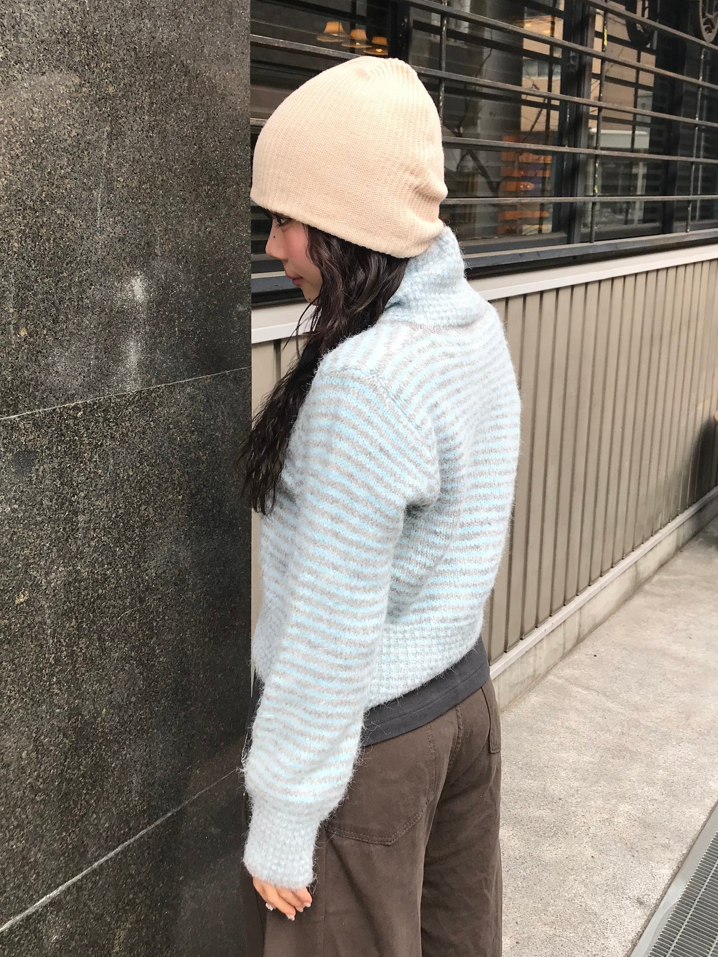 ニットボーダーポロトップス DPB89188