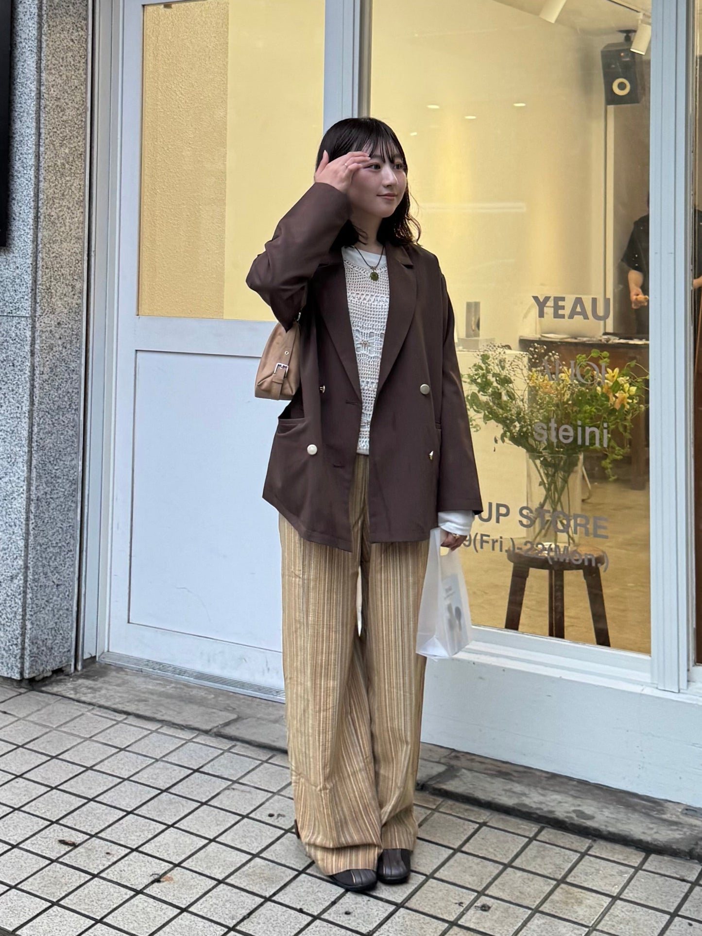 ソフトリネンストライプパンツ DPC03077