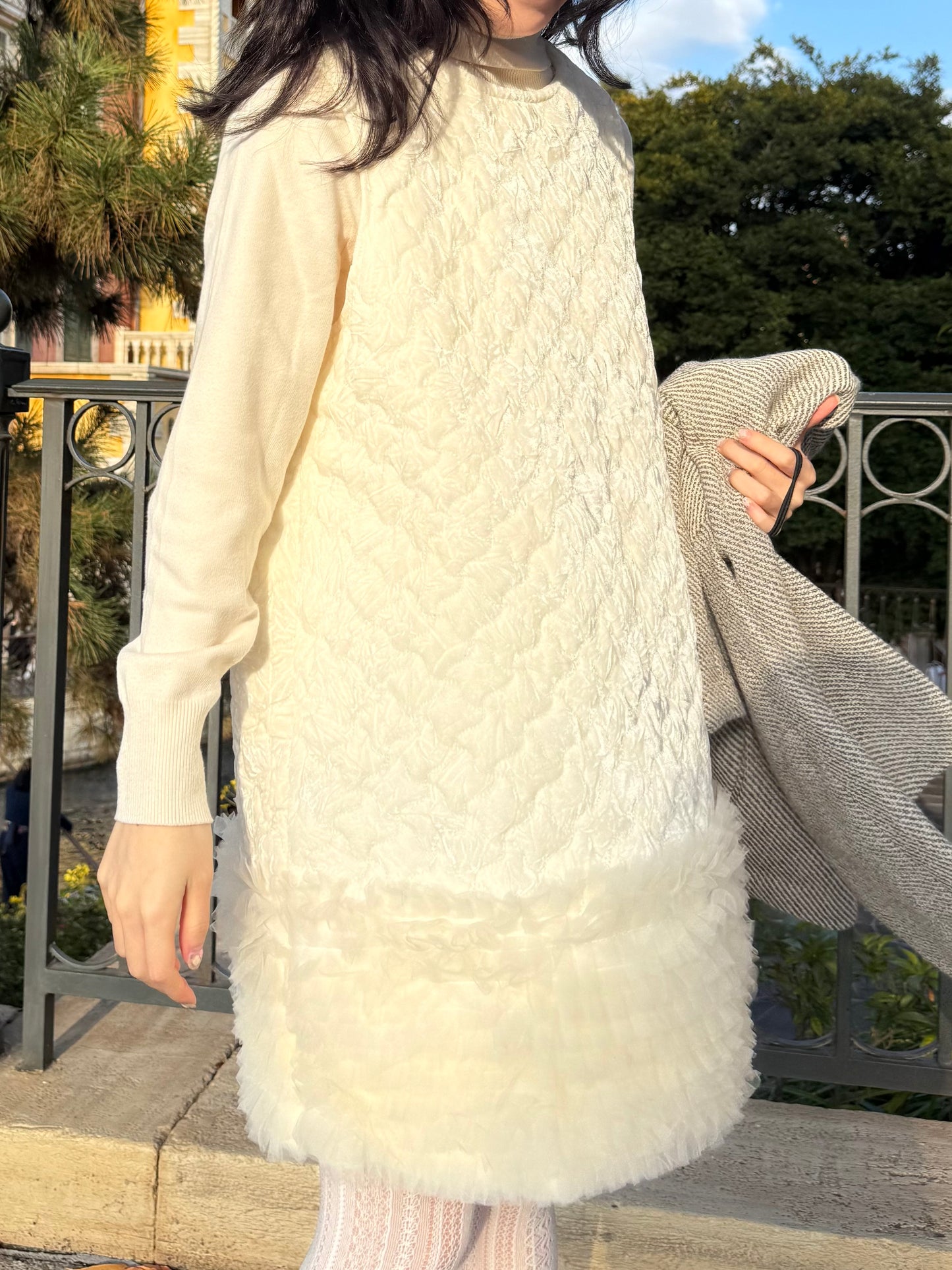 キルティングファーワンピース DPA43712