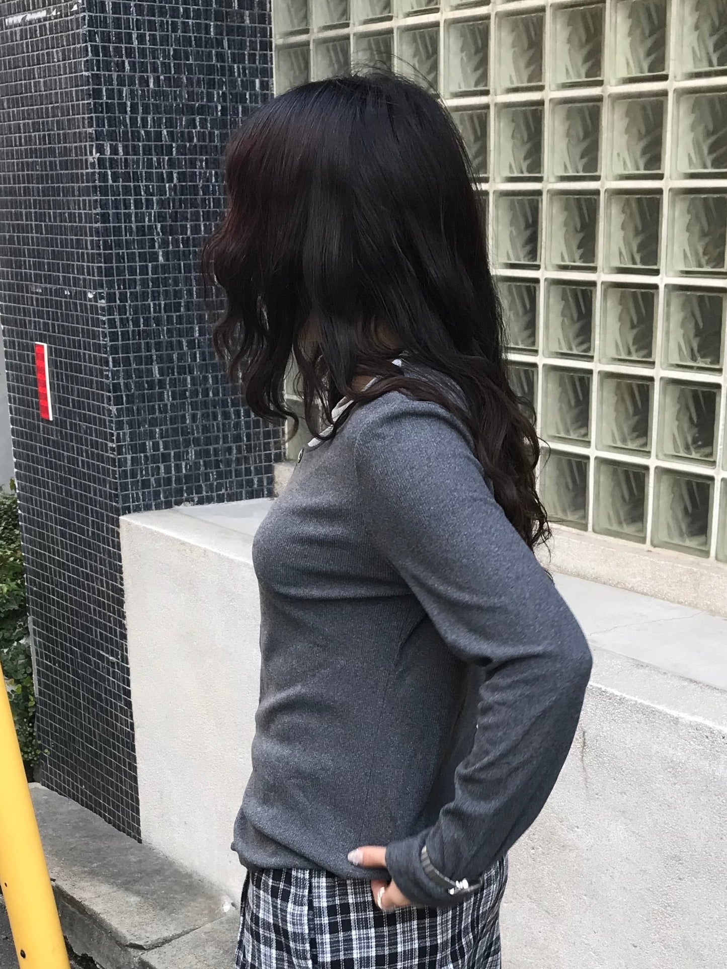 ダークグレーレイヤードトップス DPB89194