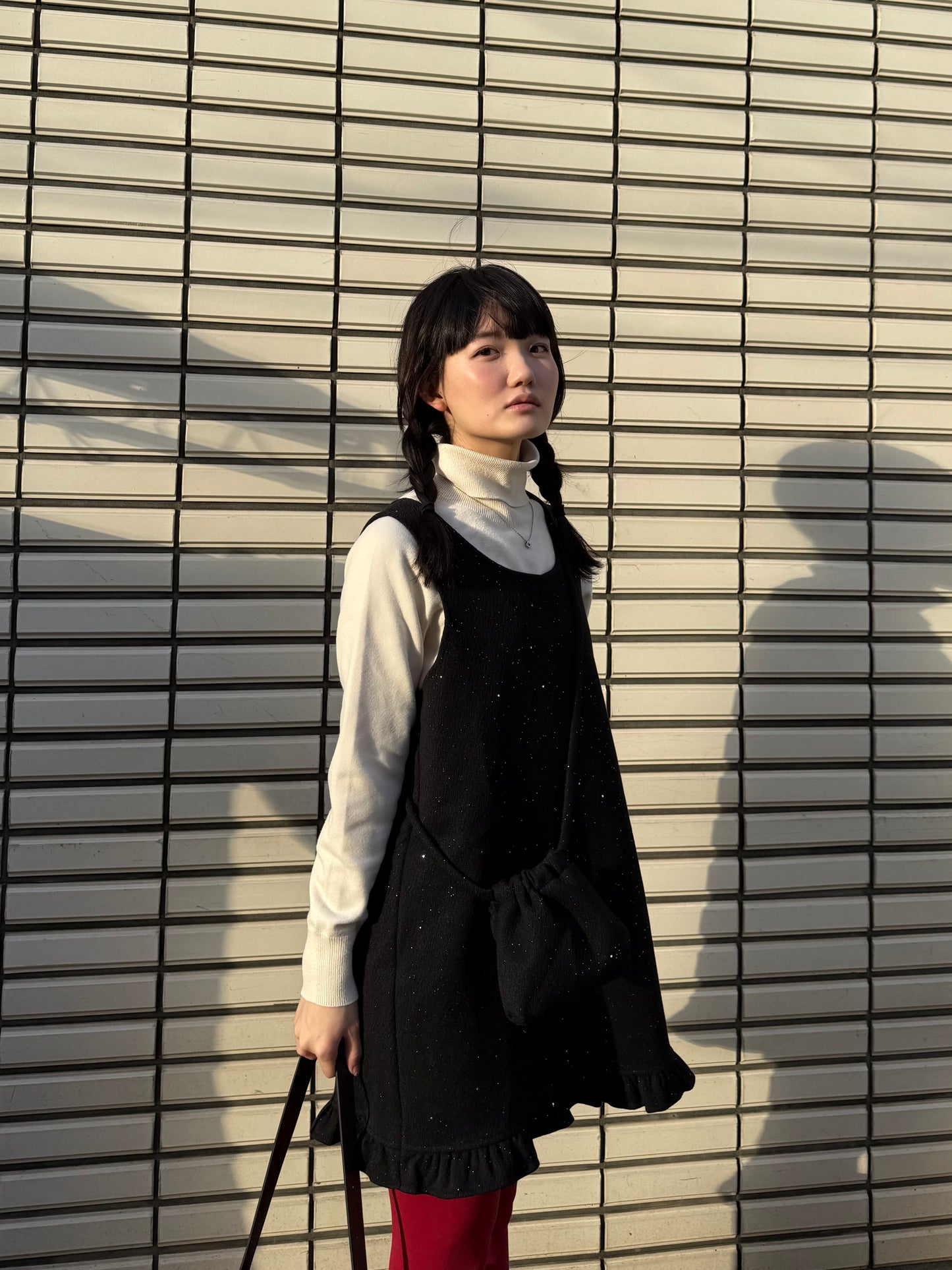 グリッターフリルワンピース&ミニバッグ DPA43724