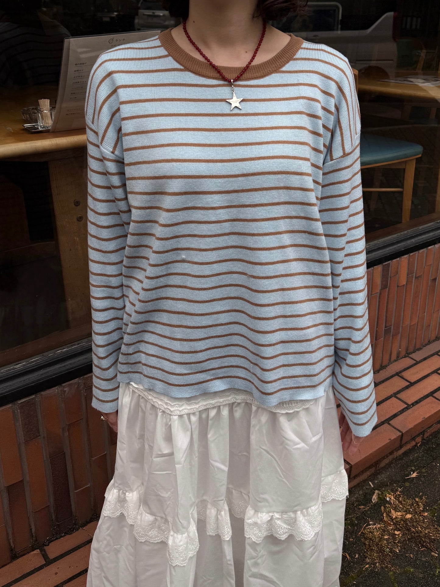 ボーダーニットトップス DPC03034