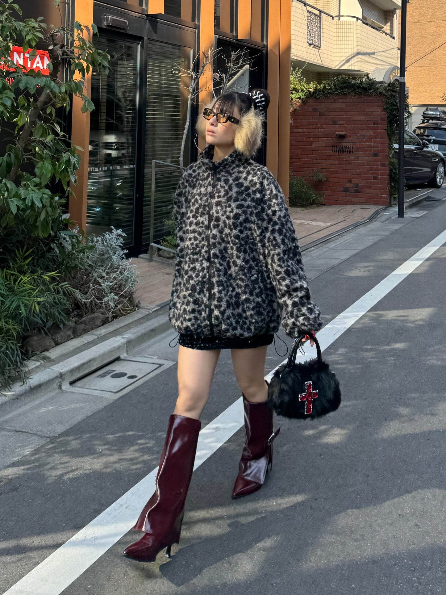 レオパードボアジップジャケット DPB86166