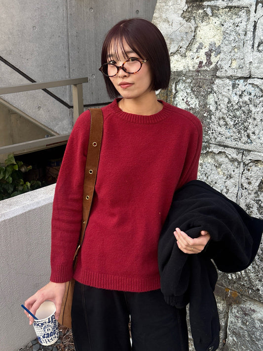 ラウンドネックレッドニット DPB63263