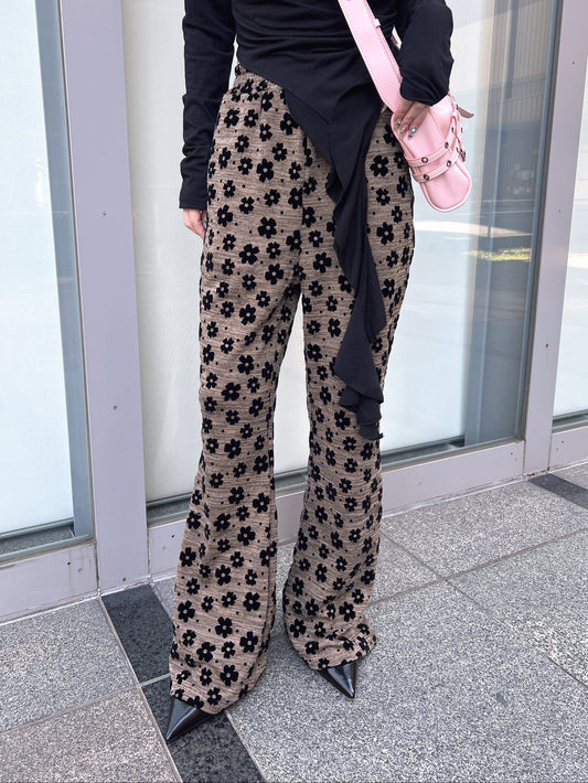 フラワーデザインフレアパンツ DPB79224