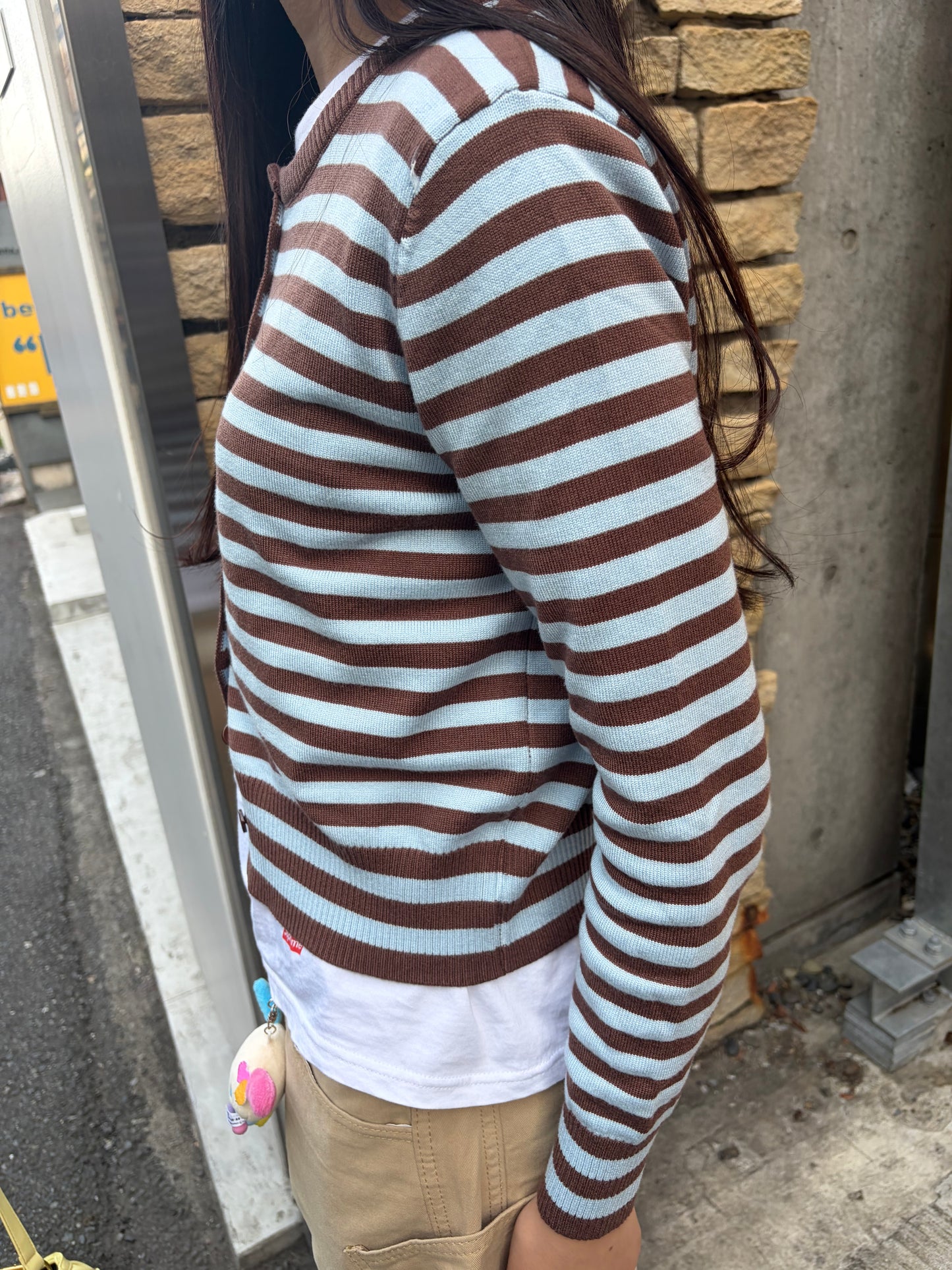 ストライプニットカーディガン DPB92085