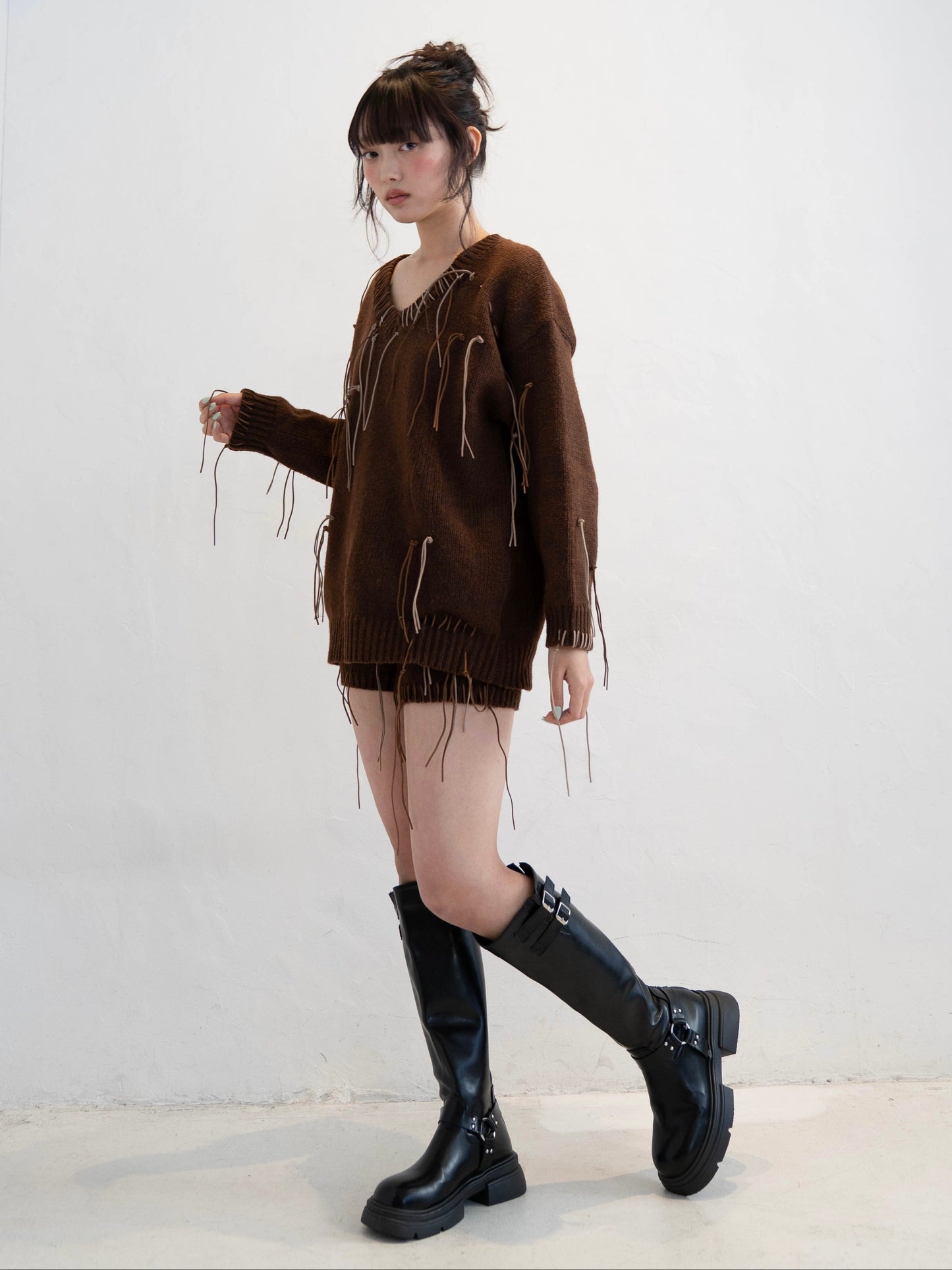 フリンジニットセットアップ DPC02011